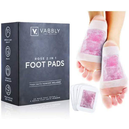 25-Pack: Rose Aroma Bamboo Vinegar Foot Pads with Herbal Foot Bath Powder DailySale