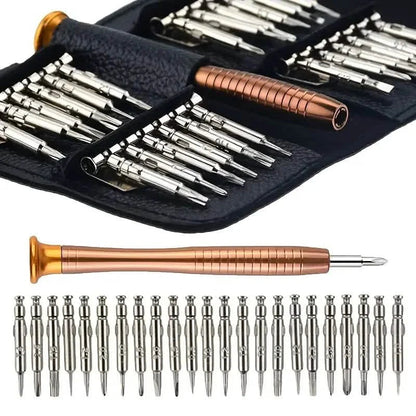 25-Piece Set: Precision Tool Repair Kit with Leather Case DailySale