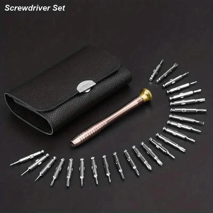 25-Piece Set: Precision Tool Repair Kit with Leather Case DailySale
