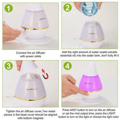 250 ML Cool Mist Humidifier with 7 Color Changeable LED Lights DailySale
