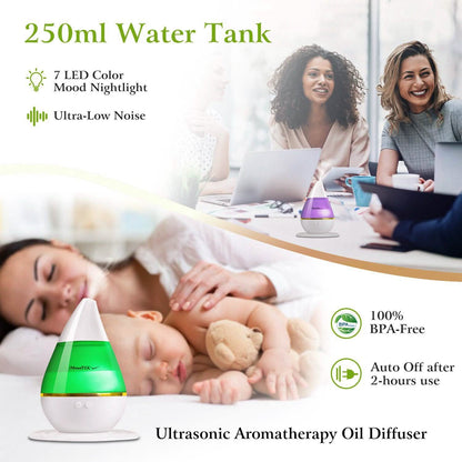 250 ML Cool Mist Humidifier with 7 Color Changeable LED Lights DailySale