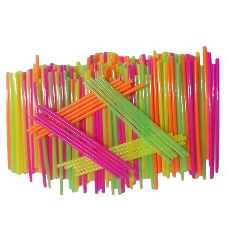 250-Pieces: Wow Plastic Neon Disposable Plastic Drinking Straws DailySale