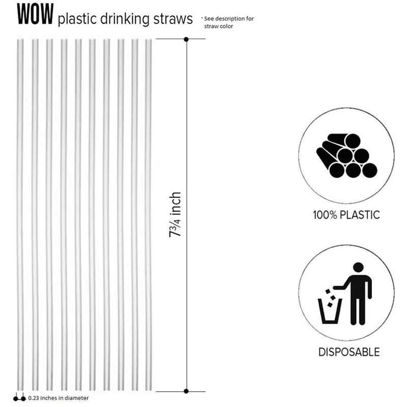 250-Pieces: Wow Plastic Neon Disposable Plastic Drinking Straws DailySale