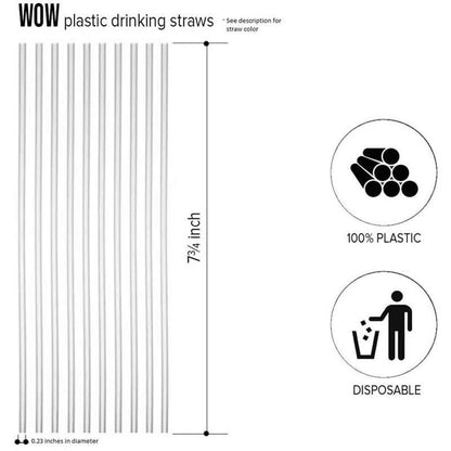 250-Pieces: Wow Plastic Neon Disposable Plastic Drinking Straws DailySale