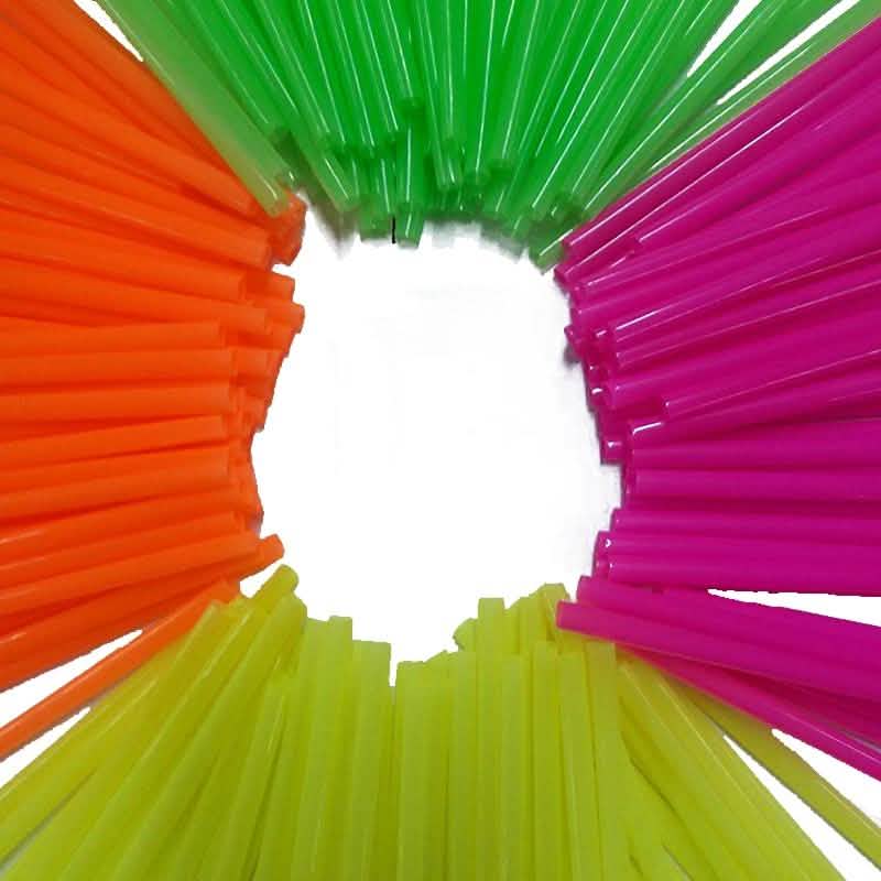 250-Pieces: Wow Plastic Neon Disposable Plastic Drinking Straws DailySale