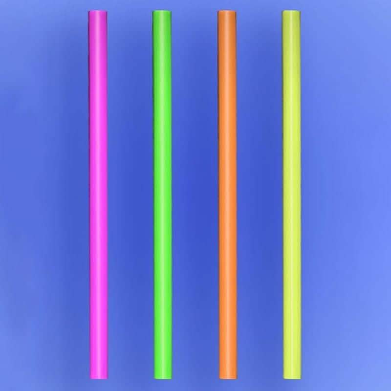 250-Pieces: Wow Plastic Neon Disposable Plastic Drinking Straws DailySale