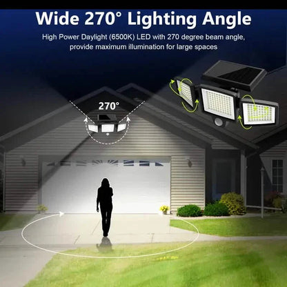 2500 Lumens 210 LED Outdoor Solar Security Light with Remote Control & Motion Sensor DailySale