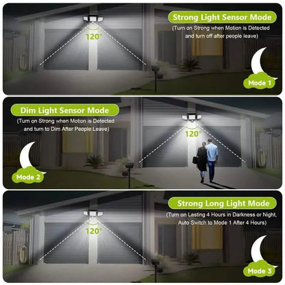 2500 Lumens 210 LED Outdoor Solar Security Light with Remote Control & Motion Sensor DailySale