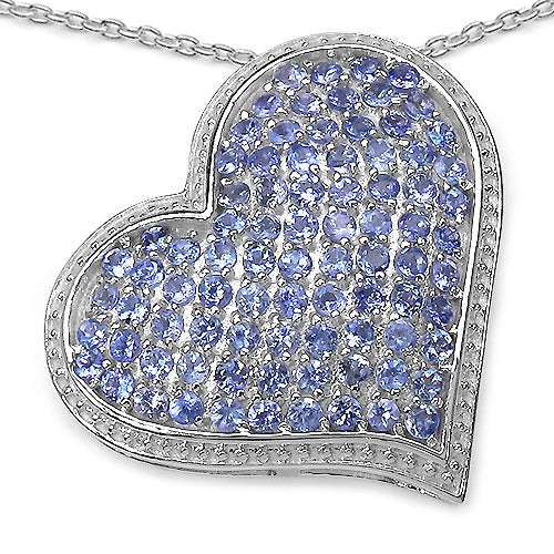 2.98 Carat Genuine Tanzanite .925 Sterling Silver Pendant Bids.com