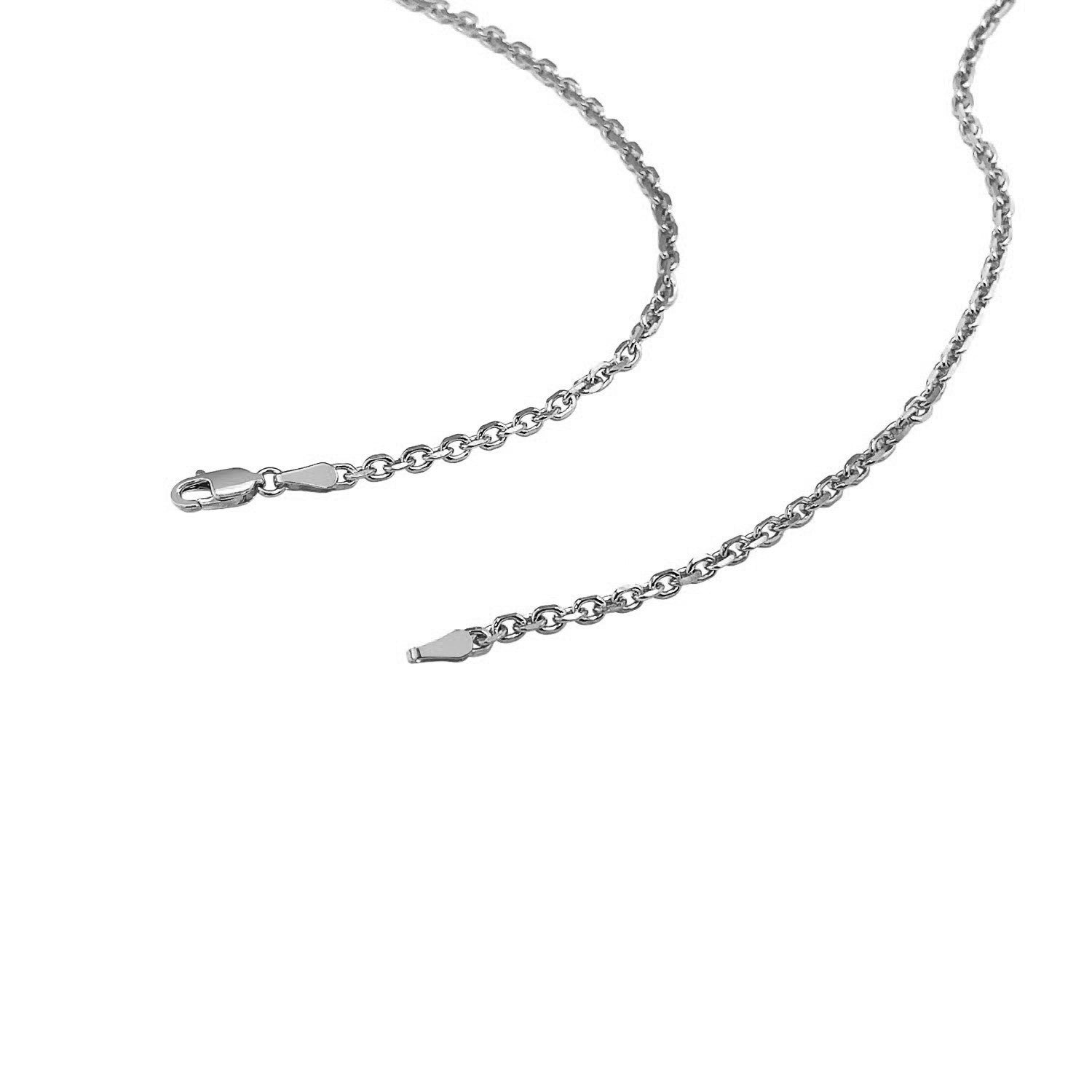 14k White Gold Diamond Cut Cable Link Chain (2.60 mm) Bids.com