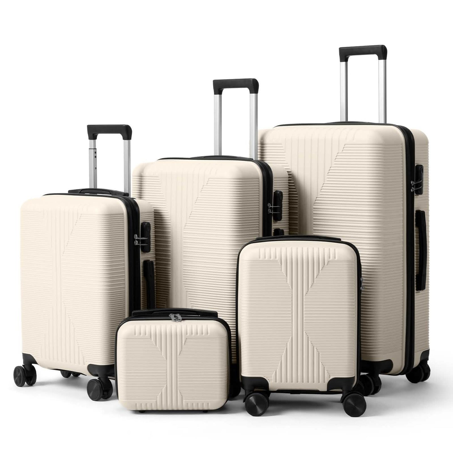 5-Piece Lightweight Luggage Set with Lock – 12/16/20/24/28 Inch DailySale
