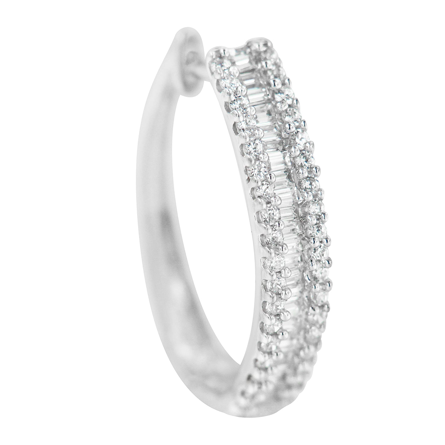 10K White Gold Diamond Hoop Earrings (3/4 cttw, I-J Color, I2-I3 Clarity) Bids.com