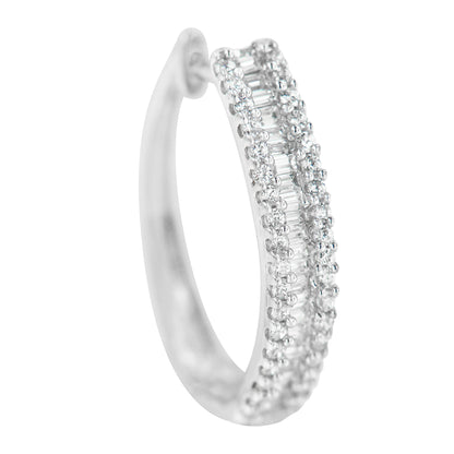 10K White Gold Diamond Hoop Earrings (3/4 cttw, I-J Color, I2-I3 Clarity) Bids.com