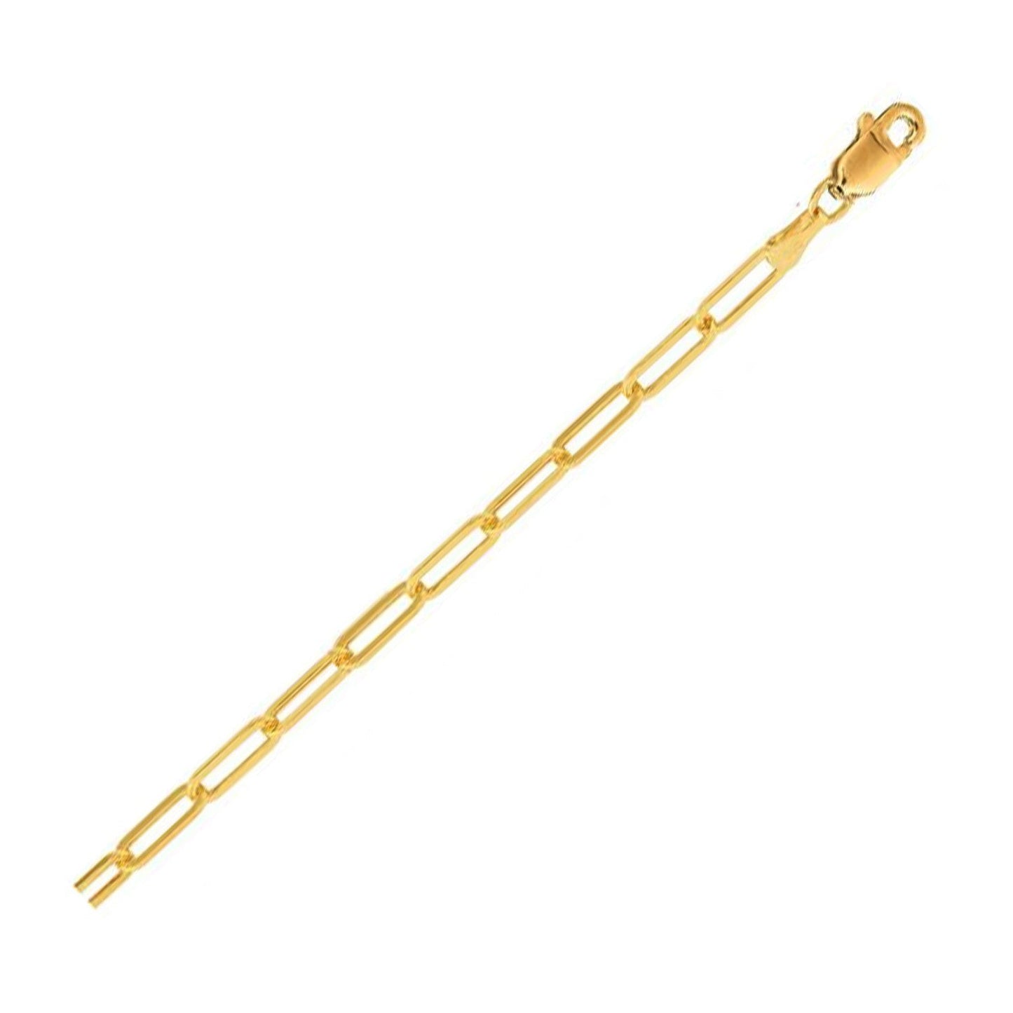 14K Yellow Gold Lite Paperclip Anklet (3.2mm) Bids.com
