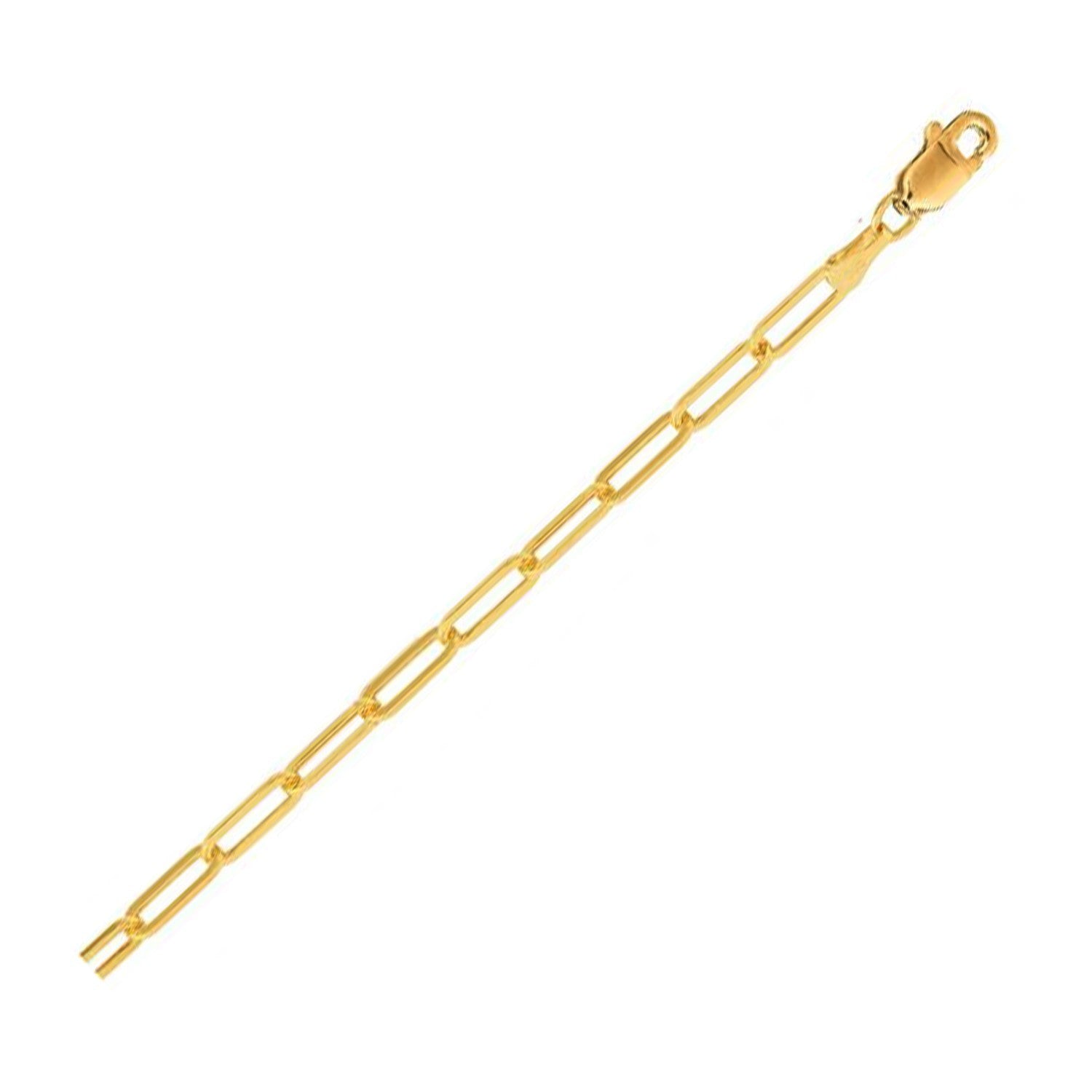14K Yellow Gold Lite Paperclip Anklet (3.2mm) Bids.com