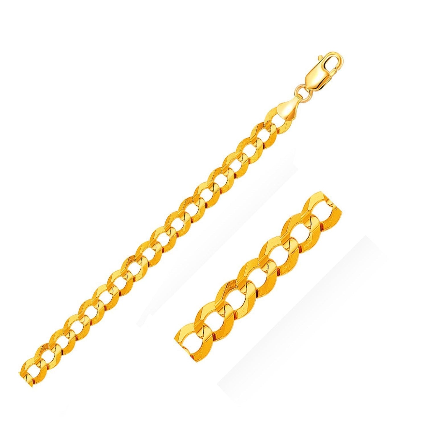 8.2mm 10k Yellow Gold Curb Chain Bids.com