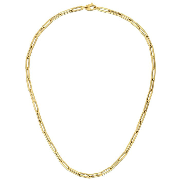 14K Yellow Gold Bold Paperclip Chain (4.2 mm) Bids.com