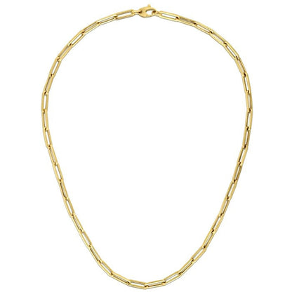 14K Yellow Gold Bold Paperclip Chain (4.2 mm) Bids.com