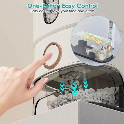 25LBS Vertical Rice Dispenser With Dustproof Lid Large Capacity Grain Storage Container With Measuring Cup Built-In DailySale