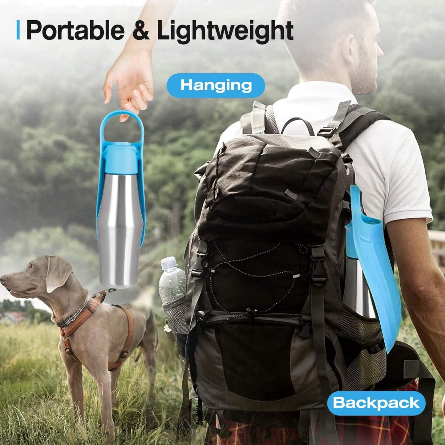 25oz Portable Dog Stainless Steel Water Dispenser Leak Proof Design DailySale
