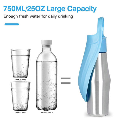 25oz Portable Dog Stainless Steel Water Dispenser Leak Proof Design DailySale