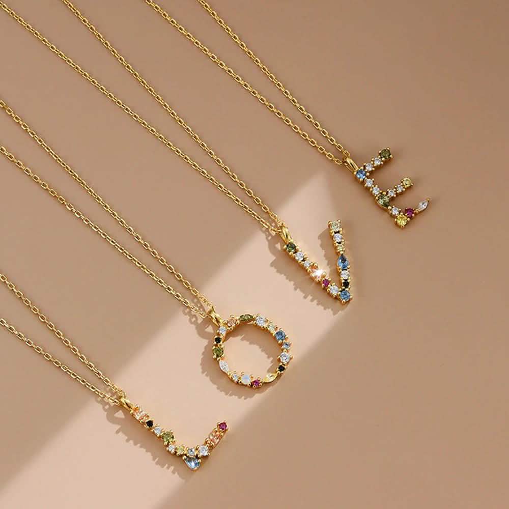 26 Alphabet Necklaces Opal Zirconia 925 Sterling Silver Necklace DailySale