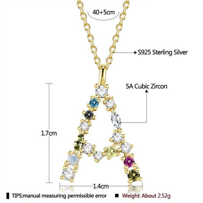 26 Alphabet Necklaces Opal Zirconia 925 Sterling Silver Necklace DailySale