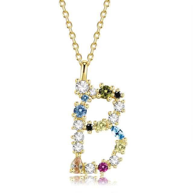 26 Alphabet Necklaces Opal Zirconia 925 Sterling Silver Necklace DailySale