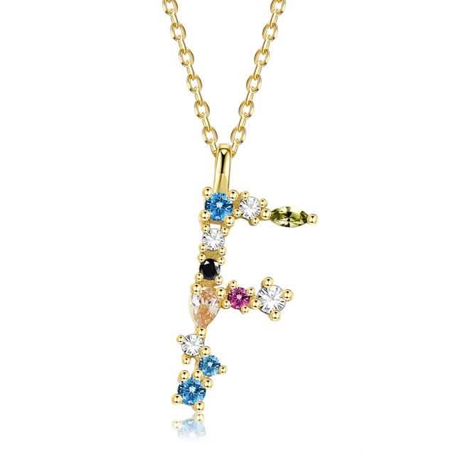 26 Alphabet Necklaces Opal Zirconia 925 Sterling Silver Necklace DailySale