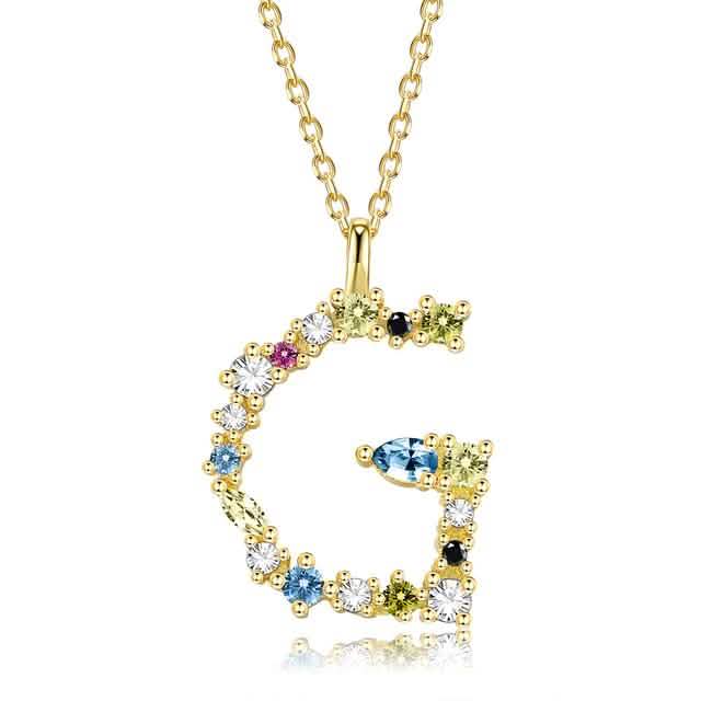 26 Alphabet Necklaces Opal Zirconia 925 Sterling Silver Necklace DailySale