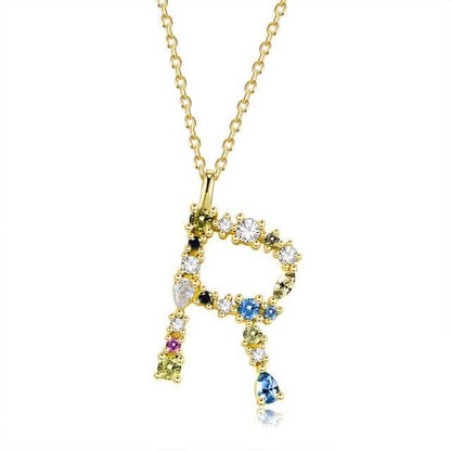 26 Alphabet Necklaces Opal Zirconia 925 Sterling Silver Necklace DailySale