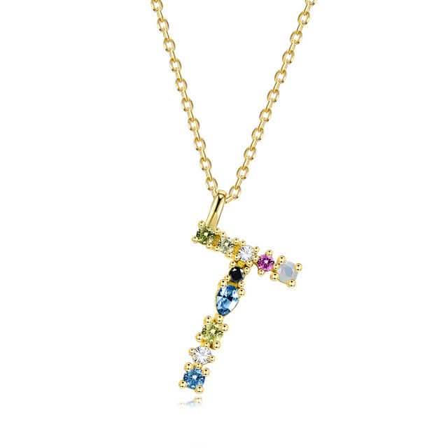 26 Alphabet Necklaces Opal Zirconia 925 Sterling Silver Necklace DailySale