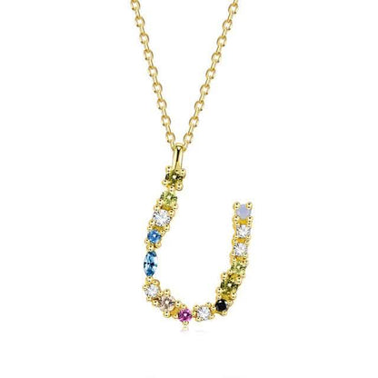 26 Alphabet Necklaces Opal Zirconia 925 Sterling Silver Necklace DailySale
