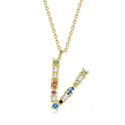 26 Alphabet Necklaces Opal Zirconia 925 Sterling Silver Necklace DailySale