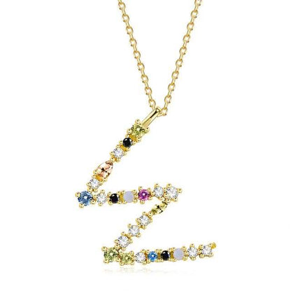 26 Alphabet Necklaces Opal Zirconia 925 Sterling Silver Necklace DailySale