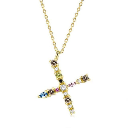 26 Alphabet Necklaces Opal Zirconia 925 Sterling Silver Necklace DailySale