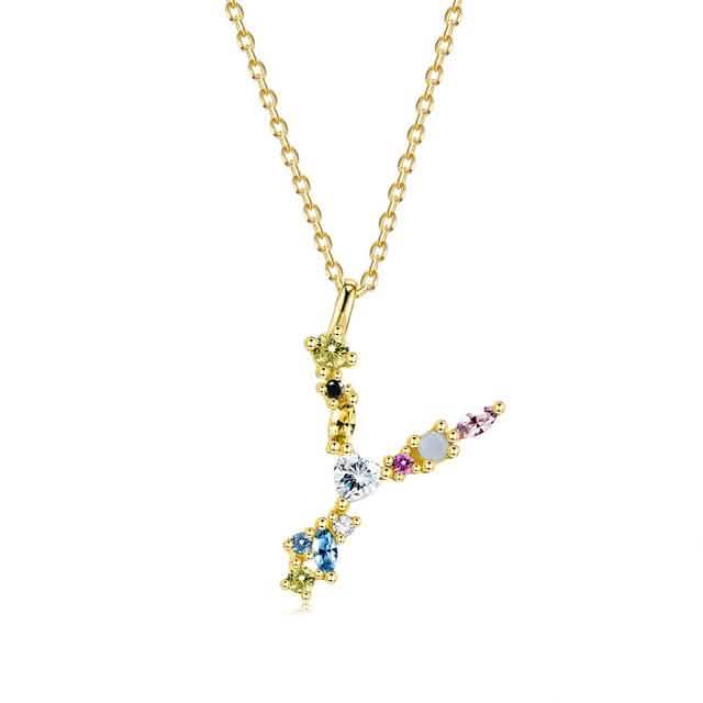 26 Alphabet Necklaces Opal Zirconia 925 Sterling Silver Necklace DailySale