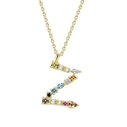 26 Alphabet Necklaces Opal Zirconia 925 Sterling Silver Necklace DailySale