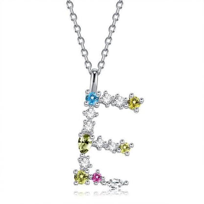 26 Alphabet Necklaces Opal Zirconia 925 Sterling Silver Necklace DailySale