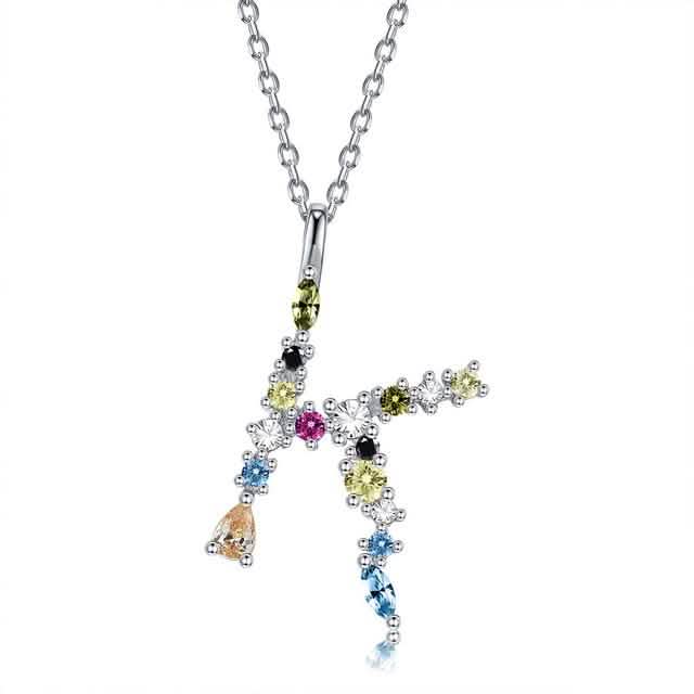 26 Alphabet Necklaces Opal Zirconia 925 Sterling Silver Necklace DailySale