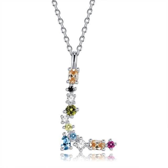 26 Alphabet Necklaces Opal Zirconia 925 Sterling Silver Necklace DailySale
