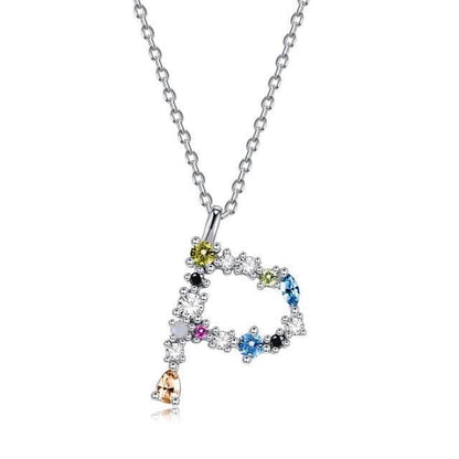 26 Alphabet Necklaces Opal Zirconia 925 Sterling Silver Necklace DailySale