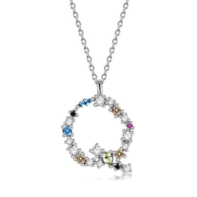 26 Alphabet Necklaces Opal Zirconia 925 Sterling Silver Necklace DailySale