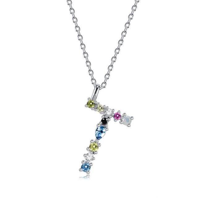 26 Alphabet Necklaces Opal Zirconia 925 Sterling Silver Necklace DailySale
