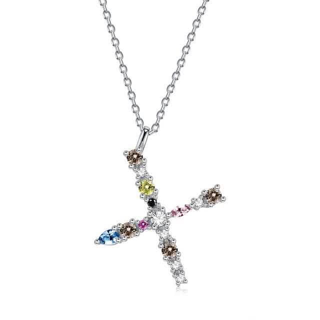 26 Alphabet Necklaces Opal Zirconia 925 Sterling Silver Necklace DailySale