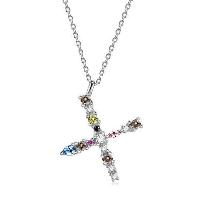 26 Alphabet Necklaces Opal Zirconia 925 Sterling Silver Necklace DailySale