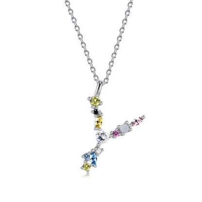26 Alphabet Necklaces Opal Zirconia 925 Sterling Silver Necklace DailySale