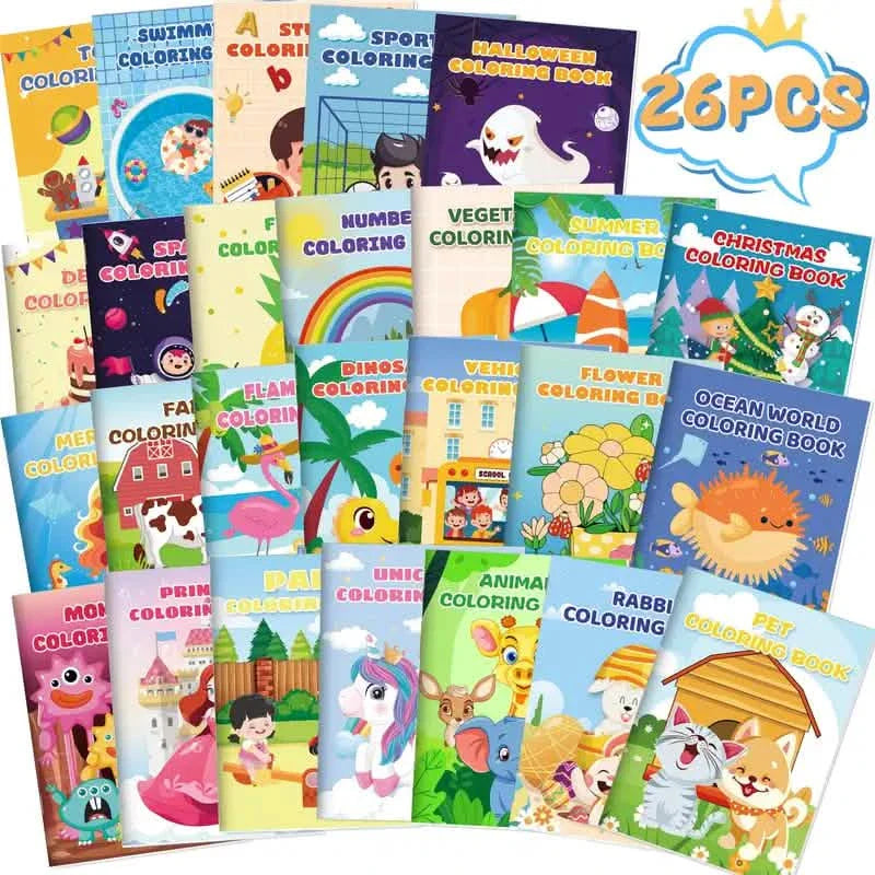 26-Pack: Coloring Books For Kids Ages 4-8, 8-12 Birthday Party Favors Gifts DailySale