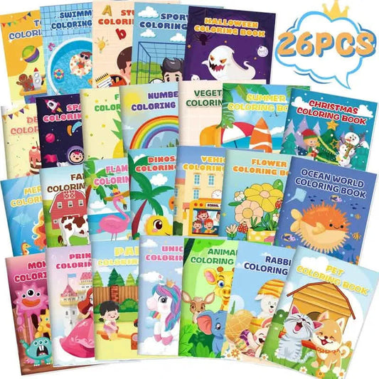 26-Pack: Coloring Books For Kids Ages 4-8, 8-12 Birthday Party Favors Gifts DailySale