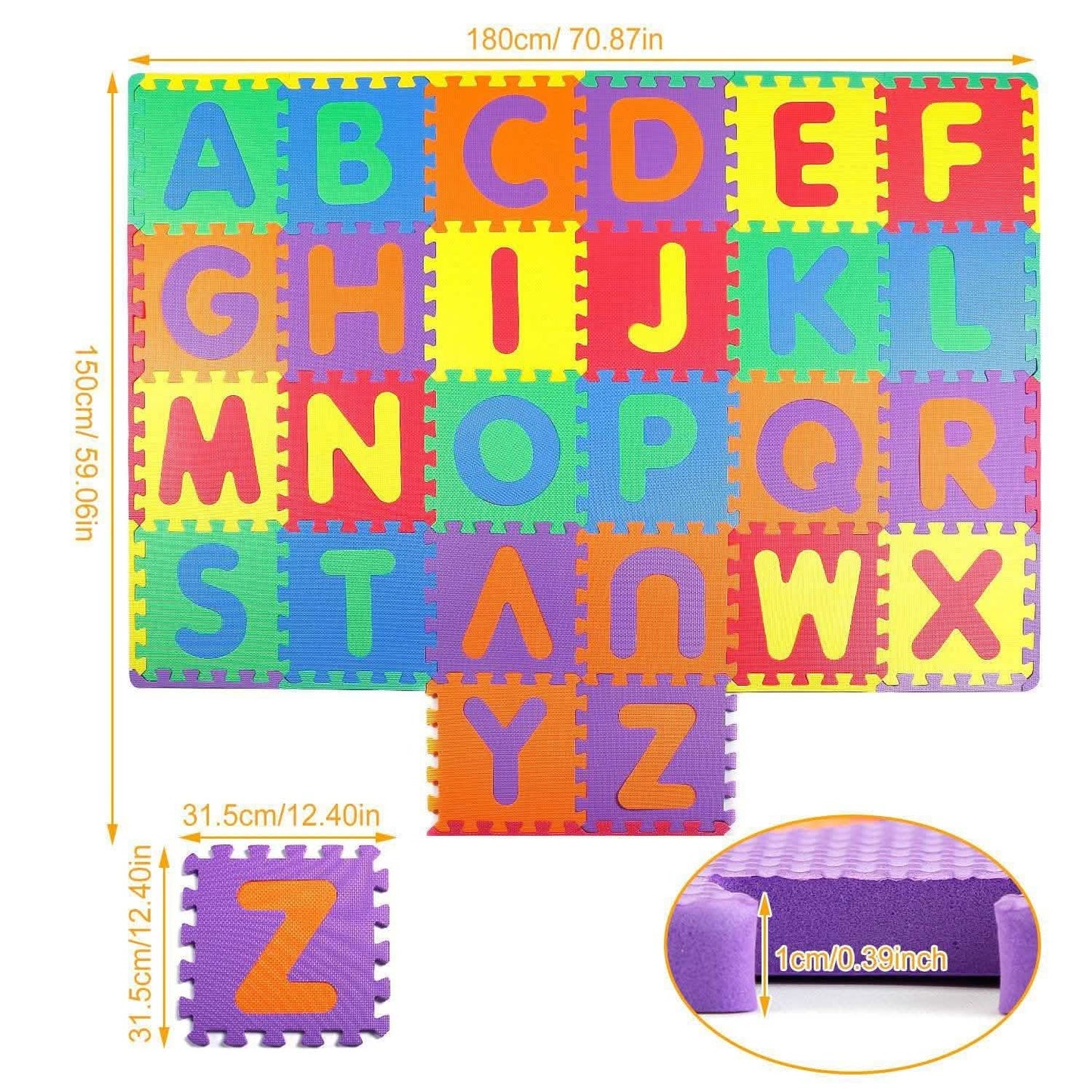 26-Piece: Kids Alphabet Play Mat For Infants Baby Toddlers DailySale
